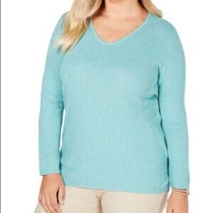 Karen Scott Women's Sweater Marled Knit Pullover-1X
